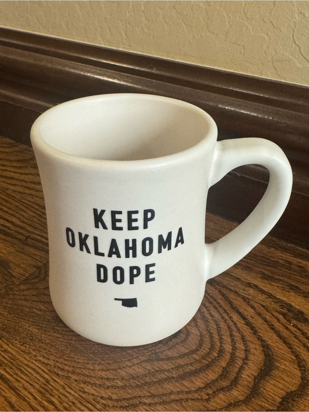 Keep Oklahoma Dope White Black Large Ceramic Mug